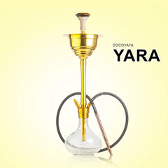 Cocoyaya Yara Pro - 32 inch Gold Stainless Hookah with Crackle Base