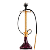COCOYAYA King Series 2.0 Pluto Hookah with Black Bag - Gold Stem & Purple Base