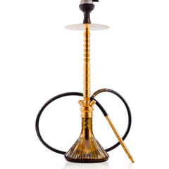 COCOYAYA King Series Heygan Hookah with Black Bag - Gold Stem & Grey Base