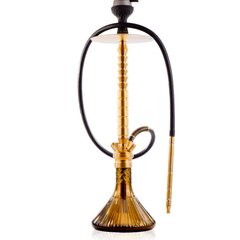 COCOYAYA King Series Heygan Hookah with Black Bag - Gold Stem & Grey Base
