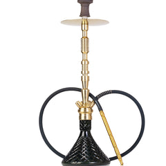 COCOYAYA King Series Hookah - Gold Stem & Black Base