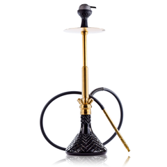 COCOYAYA King Series Spiral Hookah - Gold Stem & Black Base