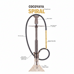 COCOYAYA King Series Spiral Hookah - Bronze Stem & Transparent Base