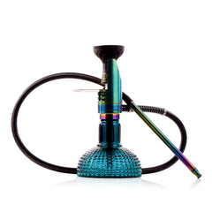 COCOYAYA Mini Ferro Hookah with Black Bag - Rainbow Stem & Ocean Aura Base
