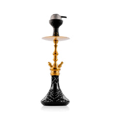 COCOYAYA Simba Hookah with Light Grey Bag - Gold Stem & Black Base