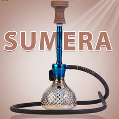 Cocoyaya Sumera Hookah (Conquer Series) - Blue (Cut Glass Base)
