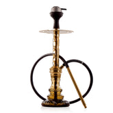 COCOYAYA Valeria Mesh Hookah with Green Bag - Gold Stem & Grey Base