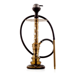 COCOYAYA Valeria Mesh Hookah with Green Bag - Gold Stem & Grey Base