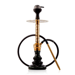 COCOYAYA Valeria Mughal Hookah with Black Bag - Gold Stem & Emerald Green Base