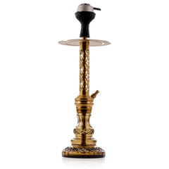 COCOYAYA Valeria Mughal Hookah with Black Bag - Gold Stem & Grey Base