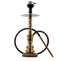 COCOYAYA Valeria Mughal Hookah with Black Bag - Gold Stem & Grey Base