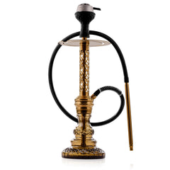 COCOYAYA Valeria Mughal Hookah with Black Bag - Gold Stem & Grey Base
