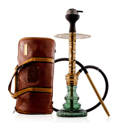COCOYAYA Valeria Plus Hookah with Camel Bag - Gold Stem & Sea Green Base