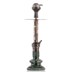 COCOYAYA Valeria Zipper Hookah with Bag - Bronze Stem & Green Base