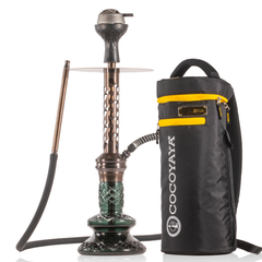 COCOYAYA Valeria Bone Hookah with Bag - Bronze Stem & Green Base