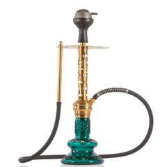 COCOYAYA Valeria Plus Hookah with Bag - Gold Stem & Aqua Base