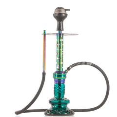 COCOYAYA Valeria Plus Hookah with Bag - Rainbow Stem & Aqua Base
