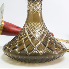 COCOYAYA Wood Pro Hookah - Red Stem (Grey Base)