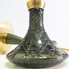COCOYAYA Wood Pro Hookah - Green Stem (Black Base)