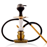 COCOYAYA XL6 Hookah with Black Bag - Gold Stem & Grey Base