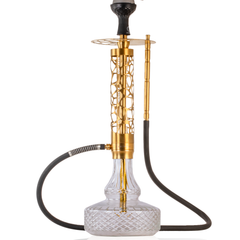COCOYAYA Almavi Hookah (Ferro Series) - Gold Stem & Transparent Base