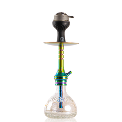 COCOYAYA VIP Bobby Hookah - Rainbow Stem & Transparent Crackle Base