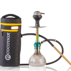 COCOYAYA VIP Bobby Hookah - Rainbow Stem & Grey CGB Base