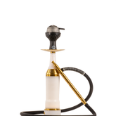 COCOYAYA Broski 2.0 LED Hookah with Bag - Gold Stem (White Base)