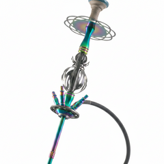 COCOYAYA Caesar 4 Pipe Hookah - Rainbow Stem & Transparent Base