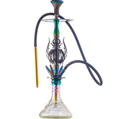 COCOYAYA Caesar 4 Pipe Hookah - Rainbow Stem & Transparent Base