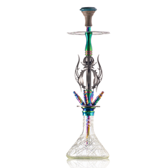 COCOYAYA Caesar 4 Pipe Hookah - Rainbow Stem & Transparent Base