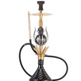 COCOYAYA Caesar 4 Pipe Hookah - Gold Stem & Black Base