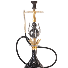COCOYAYA Caesar 4 Pipe Hookah - Gold Stem & Black Base