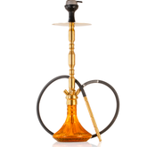 COCOYAYA King Series Brando Hookah with Bag - Gold Stem & Amber Base