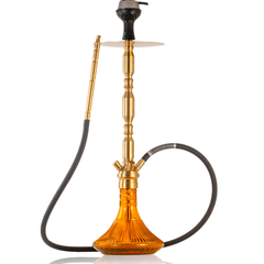 COCOYAYA King Series Brando Hookah with Bag - Gold Stem & Amber Base