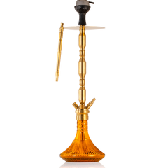 COCOYAYA King Series Brando Hookah with Bag - Gold Stem & Amber Base
