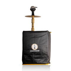 COCOYAYA King Series Brando Hookah with Bag - Golden Stem & Cut Glass Base