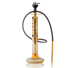 COCOYAYA Crucio Hookah (Ferro Series) with Bag - Gold Stem & CGB Gold Base