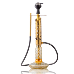 COCOYAYA Crucio Hookah (Ferro Series) with Bag - Gold Stem & CGB Gold Base