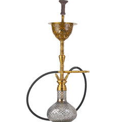 COCOYAYA Printed Gamaliya Arabia Grande Hookah - Gold Stem & Round Base