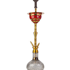 COCOYAYA Printed Gamaliya Arabia Grande Hookah - Gold Stem & Round Base