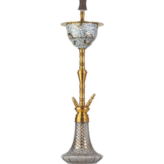 COCOYAYA Printed Gamaliya Arabia Grande Hookah - Gold Stem & CGB Base