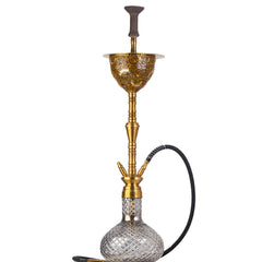 COCOYAYA Printed Gamaliya Arabia Grande Hookah - Gold Stem & Round Base