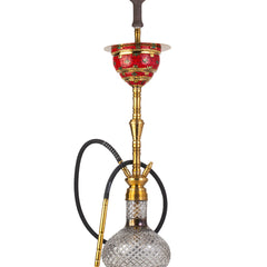 COCOYAYA Printed Gamaliya Arabia Grande Hookah - Gold Stem & Round Base