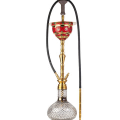 COCOYAYA Printed Gamaliya Arabia Grande Hookah - Gold Stem & Round Base