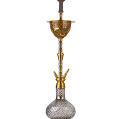 COCOYAYA Printed Gamaliya Arabia Grande Hookah - Gold Stem & Round Base