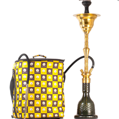 COCOYAYA Gamaliya Arabia Grande Hookah with Bag - Gold Stem & Green Base
