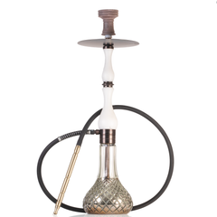 COCOYAYA Ghazi Hookah - White Bronze Stem & Cut Glass Base