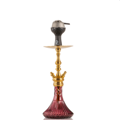 COCOYAYA Simba Hookah with Bag - Gold Stem & Purple Base