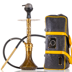 COCOYAYA Valeria Mesh Hookah with Bag - Gold Stem & Brown Base
